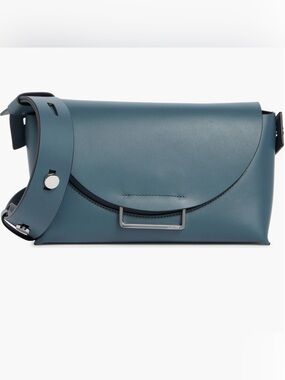 ALLSAINTS Celeste Steel Blue Leather Shoulder Bag
